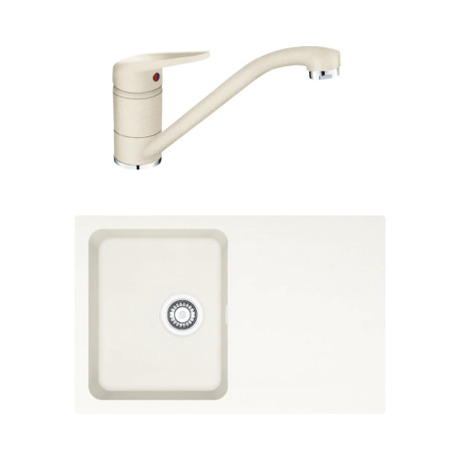 Pachet Franke Chiuveta OID 611 Avena + Baterie Novara Avena, tectonite 78x50 cm, cuva 35x43x18 cm, ventil de 3 1/2”, cleme de fixare, sistem inchidere ventil, baterie pipa joasa, Avena 143.0699.183